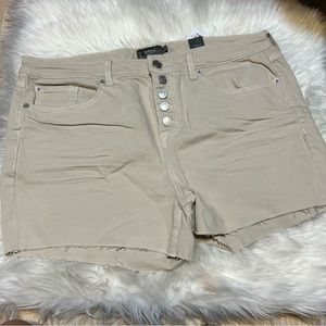 Tan denim shorts